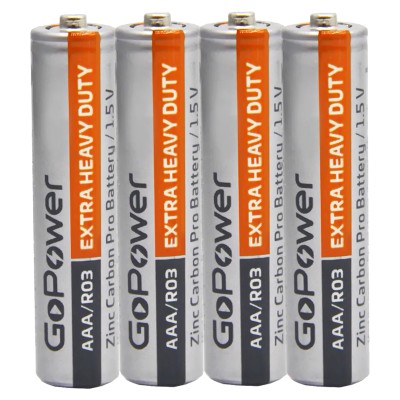 Батарейка AAA R03 GoPower Heavy Duty 1.5V (4 шт. в блистере)
