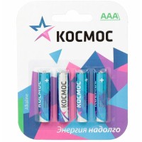 Батарейка AAA LR03 Космос Alkaline 1.5V (4 шт. в блистере)