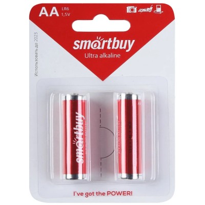 Батарейка AA LR6 Smartbuy Alkaline 1.5V (2 шт. в блистере)