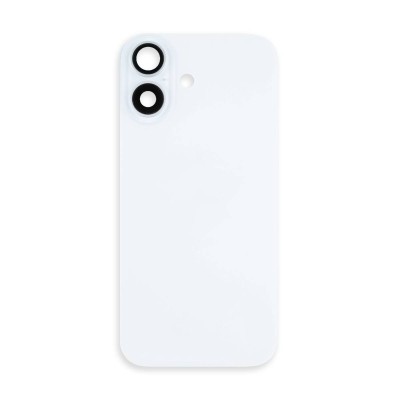 Задняя крышка для Apple iPhone 17 в сборе со стеклом камеры Белый (стекло, логотип) - Премиум