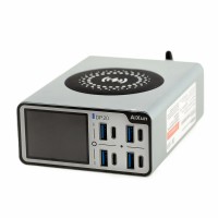 Зарядная станция Aixun DP20 (200W, 8 портов 4USB-QC3.0/4Type-C-PD, Qi 15W, LCD)