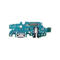 Шлейф для Samsung A145F Galaxy A14 4G плата системный разъем/разъем гарнитуры/микрофон - Премиум