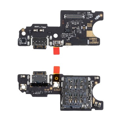 Шлейф для Xiaomi Poco M8 5G (25118PC98G) плата системный разъем/разъем SIM/микрофон - Премиум