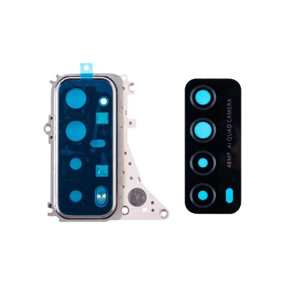 Стекло камеры для Huawei P Smart 2021 в сборе с рамкой Черный