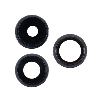 Стекло камеры для iPhone 15 Pro (комплект 3 шт.) Черный