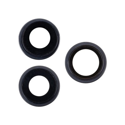 Стекло камеры для iPhone 15 Pro Max (комплект 3 шт.) Черный