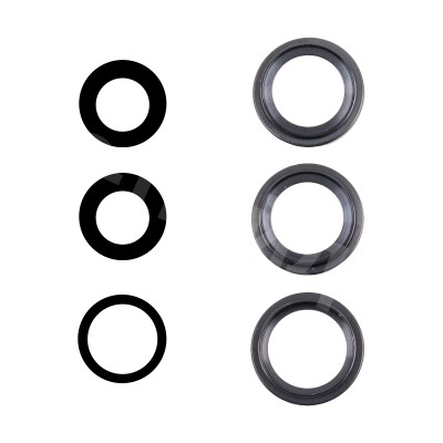 Стекло камеры для iPhone 16 Pro/iPhone 16 Pro Max (комплект 3 шт.) Черный