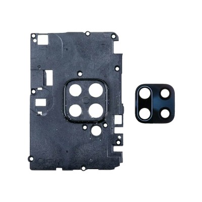 Стекло камеры для Xiaomi Redmi Note 9/Xiaomi Redmi Note 9S в сборе с рамкой Черный