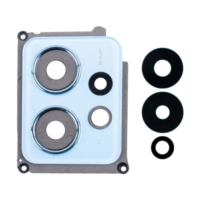 Стекло камеры для Xiaomi Redmi Note 12 4G в сборе с рамкой Голубой