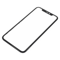 Стекло модуля для Apple iPhone 11 в сборе с рамкой и OCA пленкой Черный - OR (Feaglet)