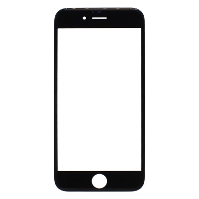 Стекло модуля для Apple iPhone 6 в сборе с рамкой и OCA пленкой Черный - OR (Mitsubishi)