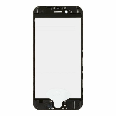 Стекло модуля для Apple iPhone 6 в сборе с рамкой и OCA пленкой Черный - OR (Mitsubishi)