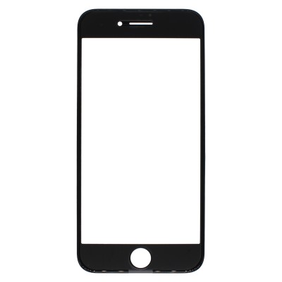 Стекло модуля для Apple iPhone 7 в сборе с рамкой и OCA пленкой Черный - OR (Mitsubishi)