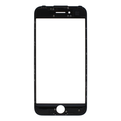Стекло модуля для Apple iPhone 7 в сборе с рамкой и OCA пленкой Черный - OR (Mitsubishi)