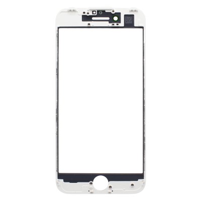 Стекло модуля для Apple iPhone 7 в сборе с рамкой и OCA пленкой Белый - OR (Mitsubishi)