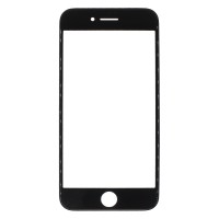 Стекло модуля для Apple iPhone SE (2020) в сборе с рамкой и OCA пленкой Черный - OR (Mitsubishi)