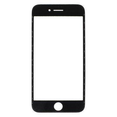 Стекло модуля для Apple iPhone SE (2022) в сборе с рамкой и OCA пленкой Черный - OR (Mitsubishi)
