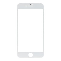 Стекло модуля для Apple iPhone 8 в сборе с рамкой и OCA пленкой Белый - OR (Mitsubishi)