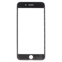 Стекло модуля для Apple iPhone 8 Plus в сборе с рамкой и OCA пленкой Черный - OR (Mitsubishi)