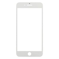 Стекло модуля для Apple iPhone 8 Plus в сборе с рамкой и OCA пленкой Белый - OR (Mitsubishi)