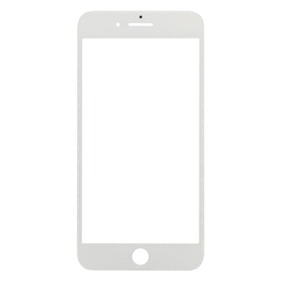 Стекло модуля для Apple iPhone 8 Plus в сборе с рамкой и OCA пленкой Белый - OR (Mitsubishi)