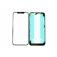 Стекло модуля для Apple iPhone 12 Pro Max в сборе с тачскрином, рамкой и OCA пленкой Черный - OR (Mitsubishi)