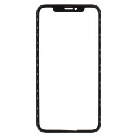 Стекло модуля для Apple iPhone Xr в сборе с рамкой и OCA пленкой Черный - OR (Mitsubishi)