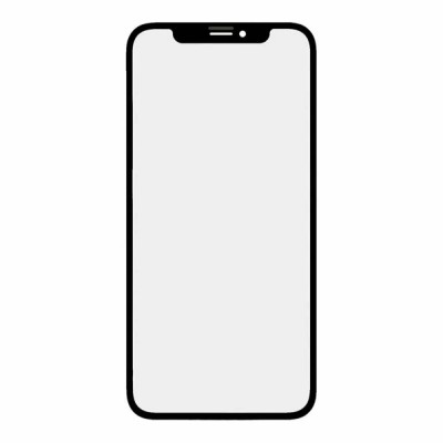Стекло модуля для Apple iPhone X в сборе с OCA пленкой Черный - OR (Mitsubishi)