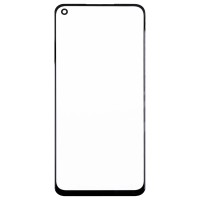 Стекло модуля для Realme 6 в сборе с OCA пленкой Черный - OR (Mitsubishi)