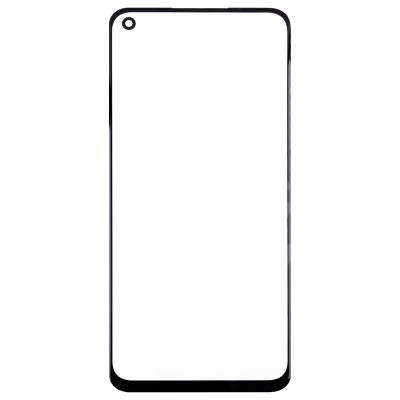 Стекло модуля для Realme 6 в сборе с OCA пленкой Черный - OR (Mitsubishi)