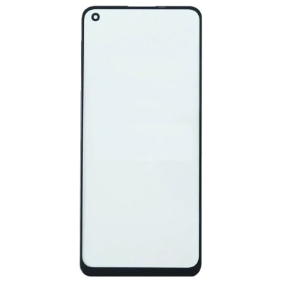 Стекло модуля для Realme 8 Pro в сборе с OCA пленкой Черный - OR (Mitsubishi)