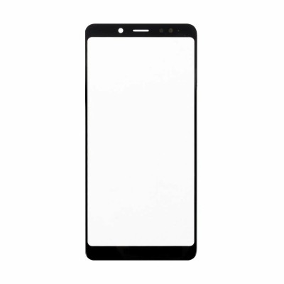 Стекло модуля для Xiaomi Redmi Note 5 Pro в сборе с OCA пленкой Черный - OR (Mitsubishi)