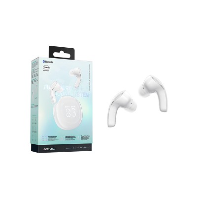 Беспроводные наушники Acefast T9 (TWS, вакуумные, с дисплеем, активное шумоподавление) Белый