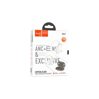 Беспроводные наушники Hoco EA7 (TWS, накладные с ушным креплением, ANC+ENC шумоподавление) Белый