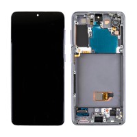 Дисплей для Samsung G991B Galaxy S21 модуль с рамкой Серый - Сервисный Оригинал