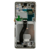 Дисплей для Samsung G998B Galaxy S21 Ultra модуль с рамкой Серебро - Сервисный Оригинал