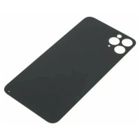 Задняя крышка для iPhone 12 mini Черный (стекло, широкий вырез под камеру, логотип)
