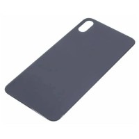 Задняя крышка для iPhone Xs Max Серый (стекло, широкий вырез под камеру, логотип)