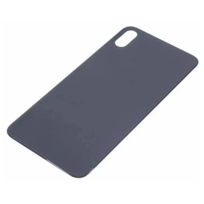 Задняя крышка для iPhone Xs Max Серый (стекло, широкий вырез под камеру, логотип)