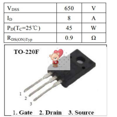 CS8N65FA9H N-Channel MOSFET 650V 8A