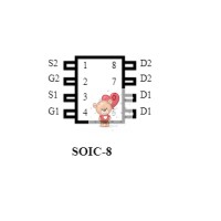 Микросхема AO4614 Dual NP-Channel MOSFET 40V 5A