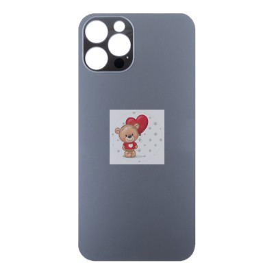 Задняя крышка для iPhone 12 Pro Серый (стекло, широкий вырез под камеру, логотип)