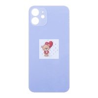 Задняя крышка для iPhone 12 Фиолетовый (стекло, широкий вырез под камеру, логотип) Задняя крышка для iPhone 12 Фиолетовый (стекло, широкий вырез под камеру, логотип)
