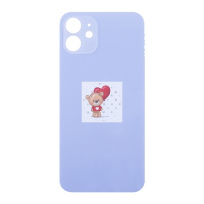 Задняя крышка для iPhone 12 Фиолетовый (стекло, широкий вырез под камеру, логотип)