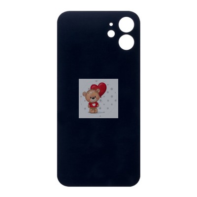 Задняя крышка для iPhone 12 Белый (стекло, широкий вырез под камеру, логотип)