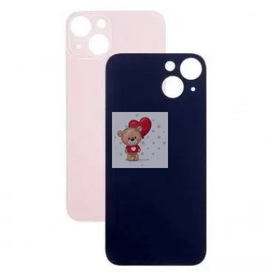 Задняя крышка для iPhone 13 Розовый (стекло, широкий вырез под камеру, логотип)