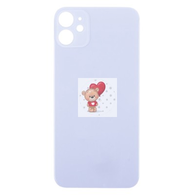 Задняя крышка для iPhone 11 Фиолетовый (стекло, широкий вырез под камеру, логотип)