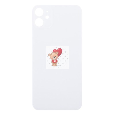 Задняя крышка для iPhone 11 Белый (стекло, широкий вырез под камеру, логотип)