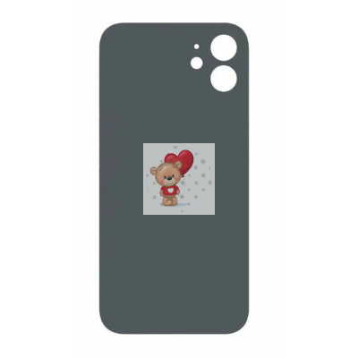 Задняя крышка для iPhone 12 mini Синий (стекло, широкий вырез под камеру, логотип)