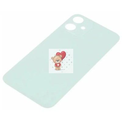 Задняя крышка для iPhone 12 mini Зеленый (стекло, широкий вырез под камеру, логотип)